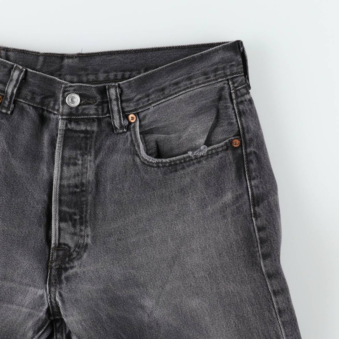 Levi's 501 Black Denim Straight Denim Pants for Men, W34 equivalent cotton black type Vintage Second Hand