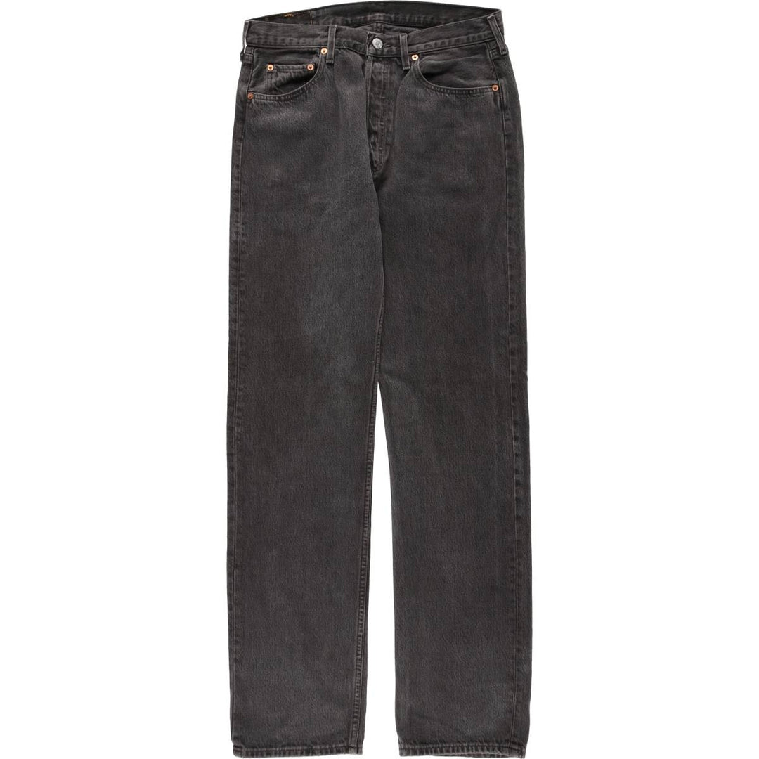 1990'S Levi's 501-0145 Black Denim Straight Leg Jeans, Men's Size W33 (approx.), Vintage cotton black type Vintage Second Hand