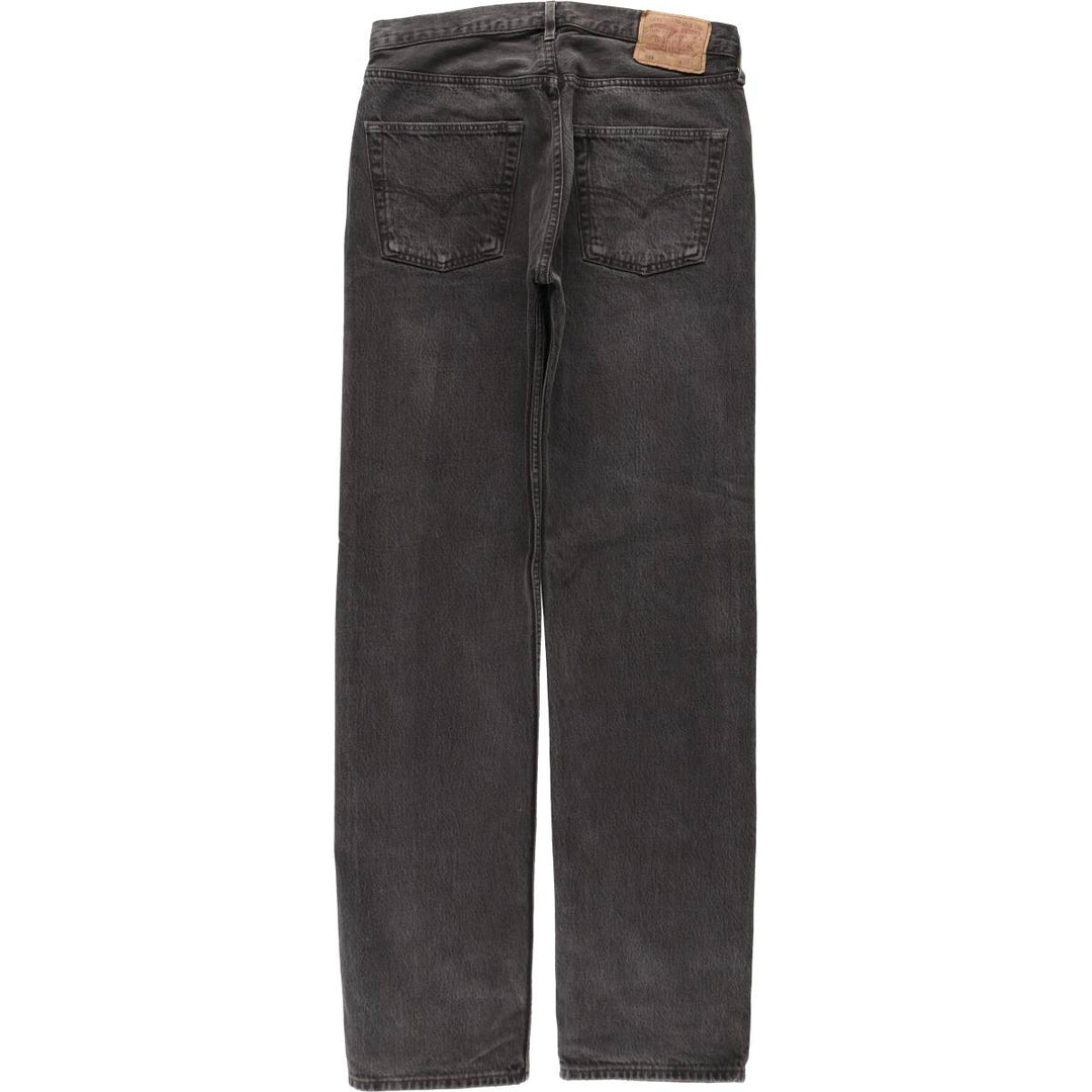 1990'S Levi's 501-0145 Black Denim Straight Leg Jeans, Men's Size W33 (approx.), Vintage cotton black type Vintage Second Hand
