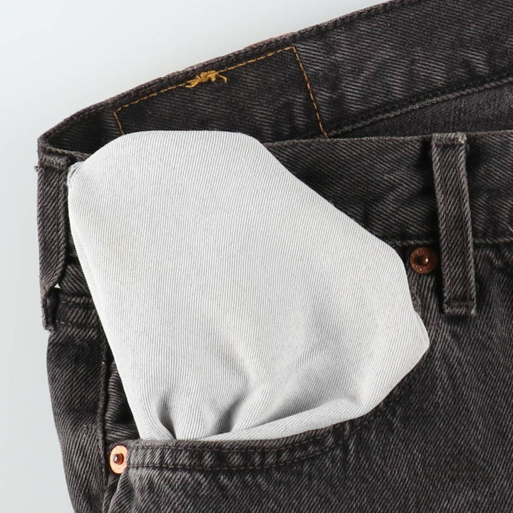 1990'S Levi's 501-0145 Black Denim Straight Leg Jeans, Men's Size W33 (approx.), Vintage cotton black type Vintage Second Hand
