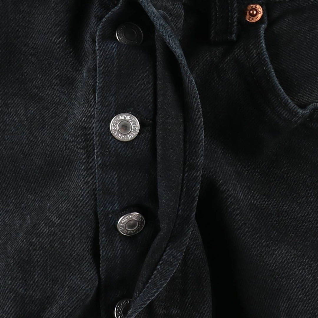 1990'S Levi's 501-0165 Black Denim Straight Leg Jeans, Men's Size W33 (approx.), Vintage cotton black type Vintage Second Hand