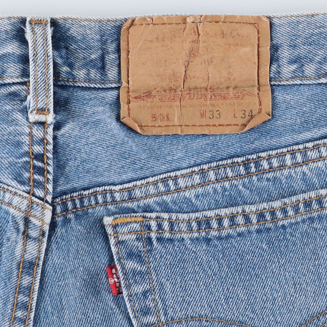 1990'S Levi's 501-0191 Straight Denim Pants, Made in USA, Men's Size W31 (approx.), Vintage cotton blue type Vintage Second Hand