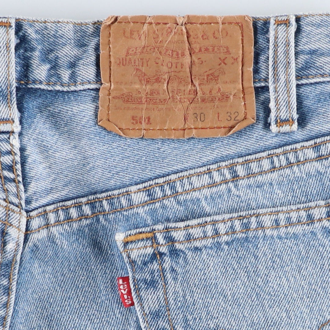 90'S Levi's 501-0191 Straight Denim Pants Made in USA Men's W29 Vintage cotton Blue type light blue Vintage Second Hand