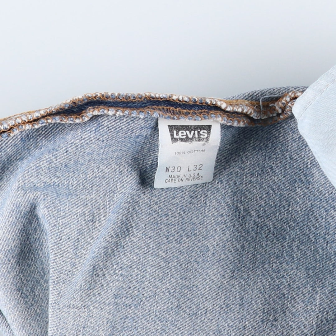 90'S Levi's 501-0191 Straight Denim Pants Made in USA Men's W29 Vintage cotton Blue type light blue Vintage Second Hand