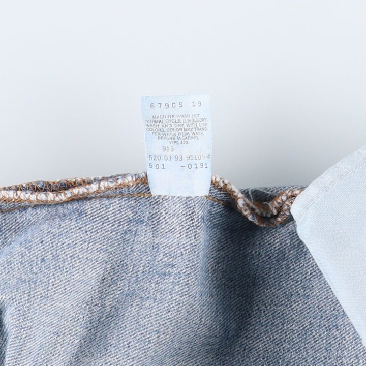 90'S Levi's 501-0191 Straight Denim Pants Made in USA Men's W29 Vintage cotton Blue type light blue Vintage Second Hand