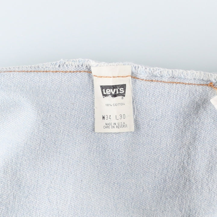 1990'S Levi's 501-0134 Straight Denim Pants, Made in USA, Men's Size W33 (approx.), Vintage cotton Blue type light blue Vintage Second Hand