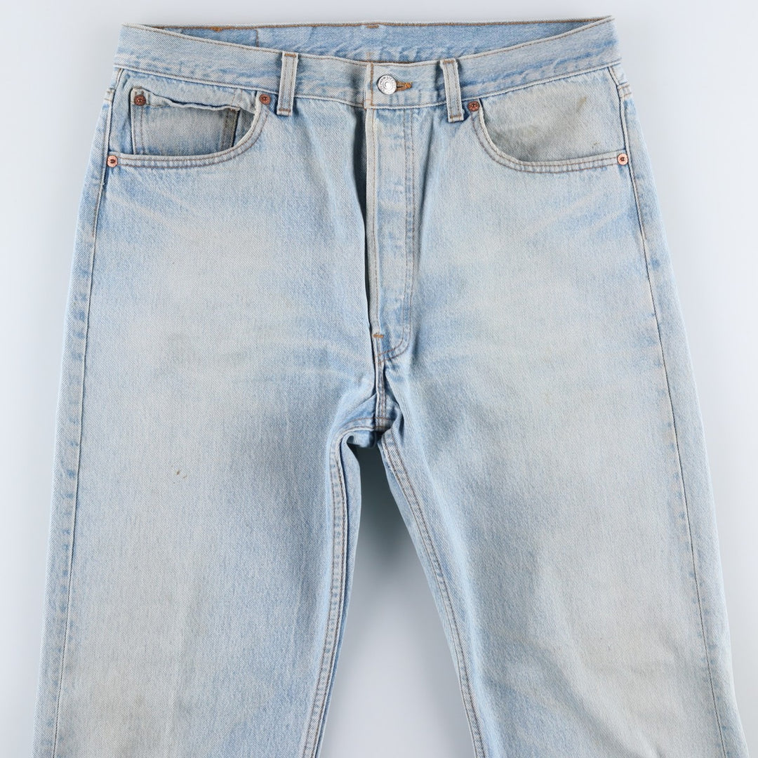~1990'S Levi's 501 Straight Denim Pants, Made in USA, Men's W34 (approx.), Vintage cotton blue type Vintage Second Hand