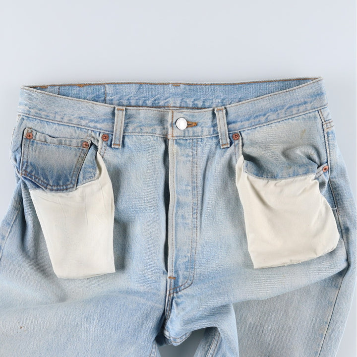 ~1990'S Levi's 501 Straight Denim Pants, Made in USA, Men's W34 (approx.), Vintage cotton blue type Vintage Second Hand