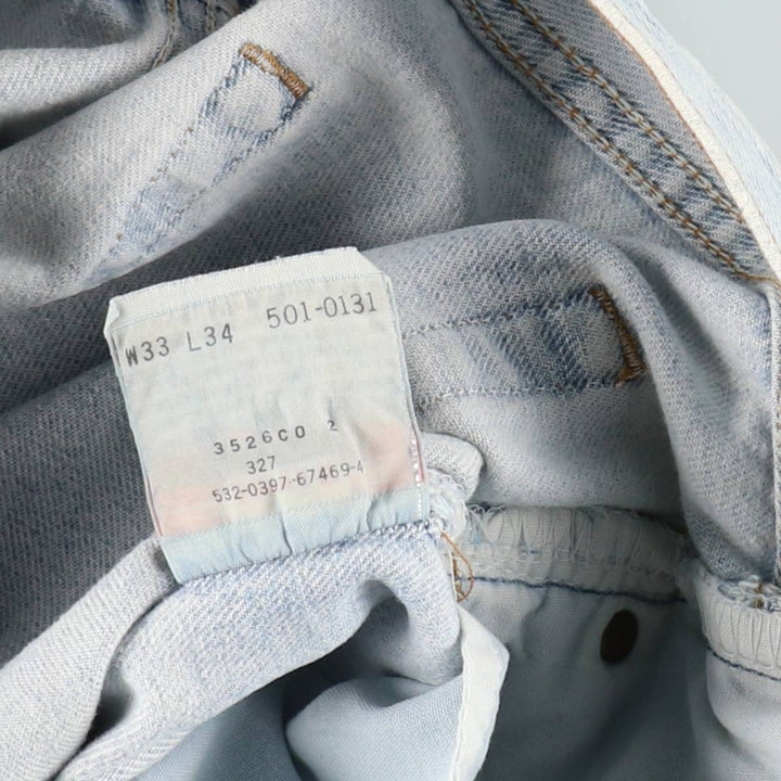 1990'S Levi's 501-0131 Straight Denim Pants, Made in USA, Men's Size W32 (approx.), Vintage cotton Blue type light blue Vintage Second Hand