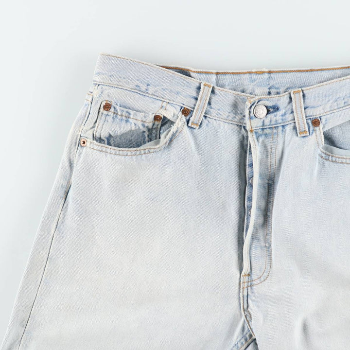 1990'S Levi's 501-0131 Straight Denim Pants, Made in USA, Men's Size W32 (approx.), Vintage cotton Blue type light blue Vintage Second Hand