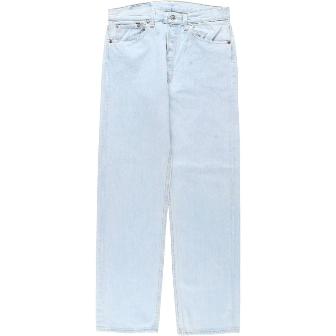 2000'S Levi's 501 Straight Denim Pants, Made in USA, Men's Size W32 (approx.) cotton Blue type light blue Vintage Second Hand