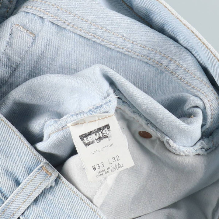 2000'S Levi's 501 Straight Denim Pants, Made in USA, Men's Size W32 (approx.) cotton Blue type light blue Vintage Second Hand