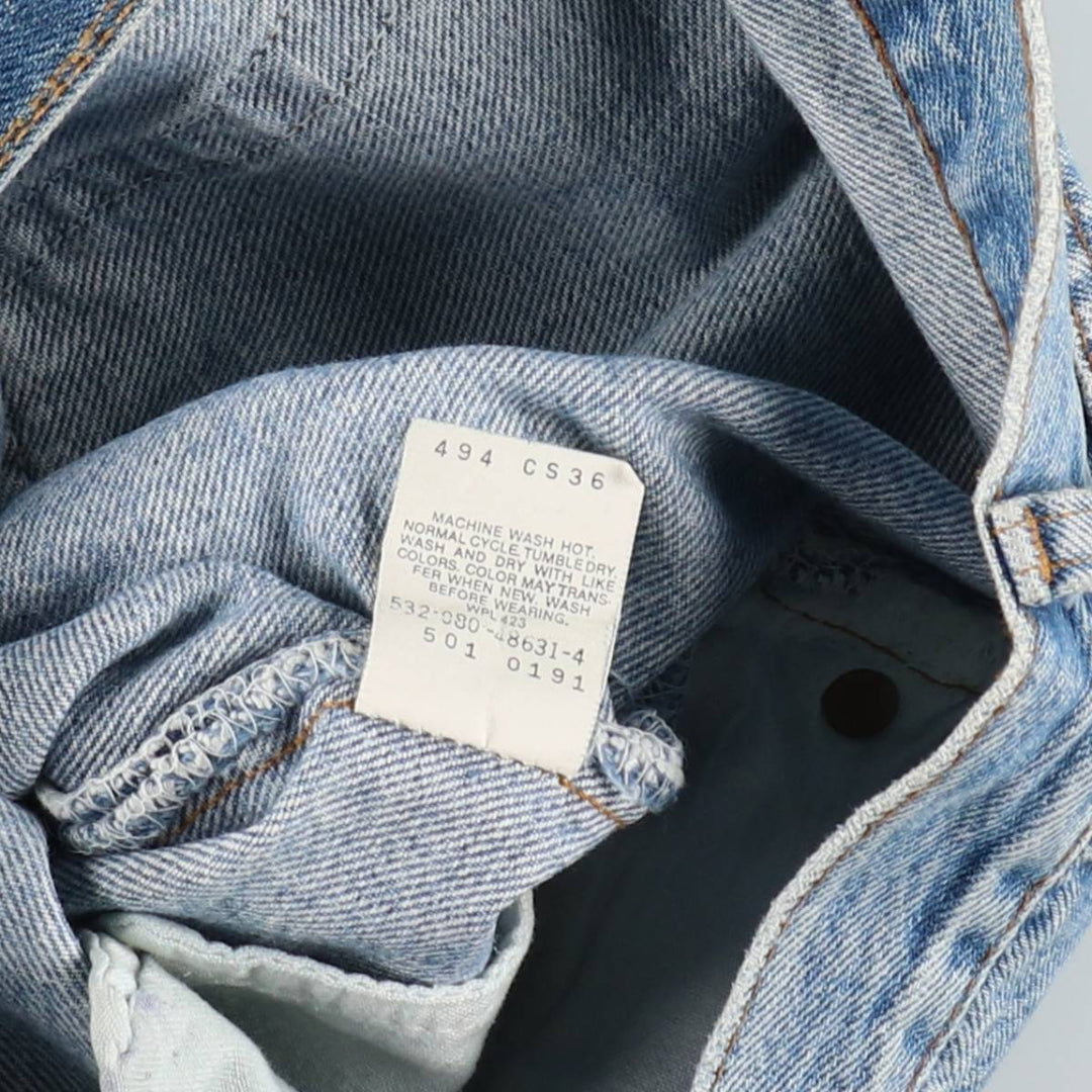 ~1990'S Levi's 501-0191 Straight Denim Pants, Made in USA, Men's Size W31 (approx.), Vintage cotton blue type Vintage Second Hand
