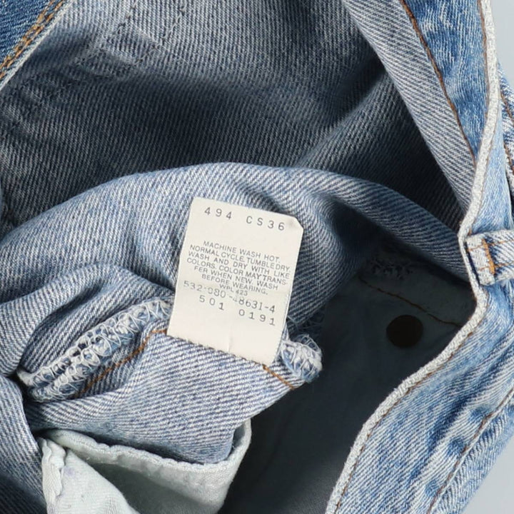 ~1990'S Levi's 501-0191 Straight Denim Pants, Made in USA, Men's Size W31 (approx.), Vintage cotton blue type Vintage Second Hand