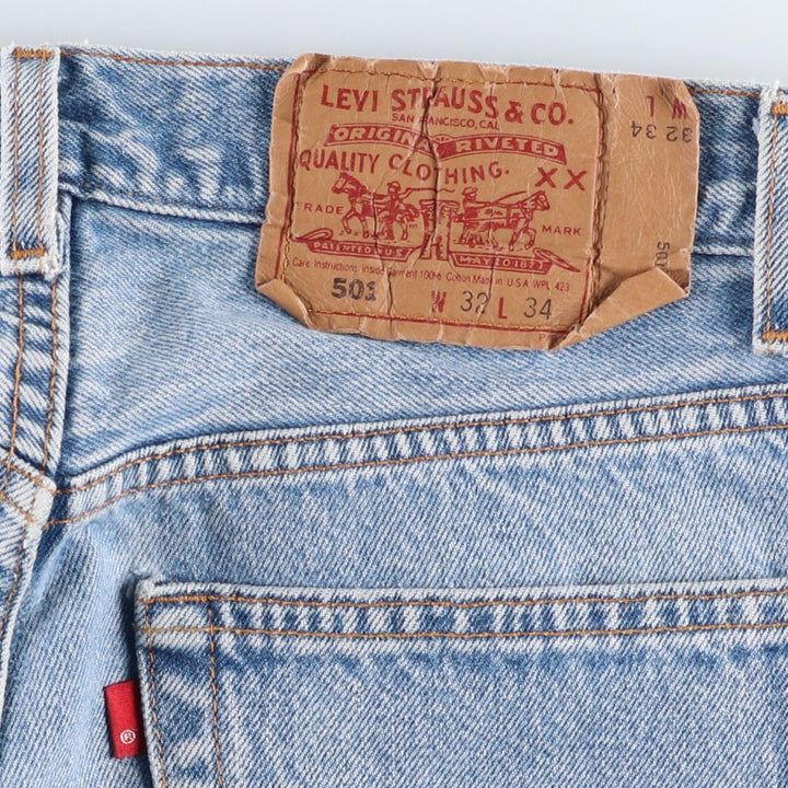 90'S Levi's Straight Denim Pants, Made in USA, Men's, W30 Size, Vintage cotton Blue type light blue Vintage Second Hand