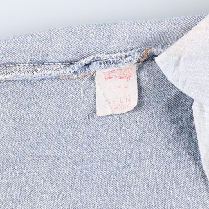 90'S Levi's Straight Denim Pants, Made in USA, Men's, W30 Size, Vintage cotton Blue type light blue Vintage Second Hand