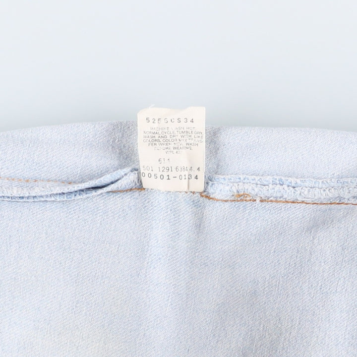 90'S Levi's 501-0134 Straight Denim Pants Made in USA Men's W32 Vintage cotton Blue type light blue Vintage Second Hand