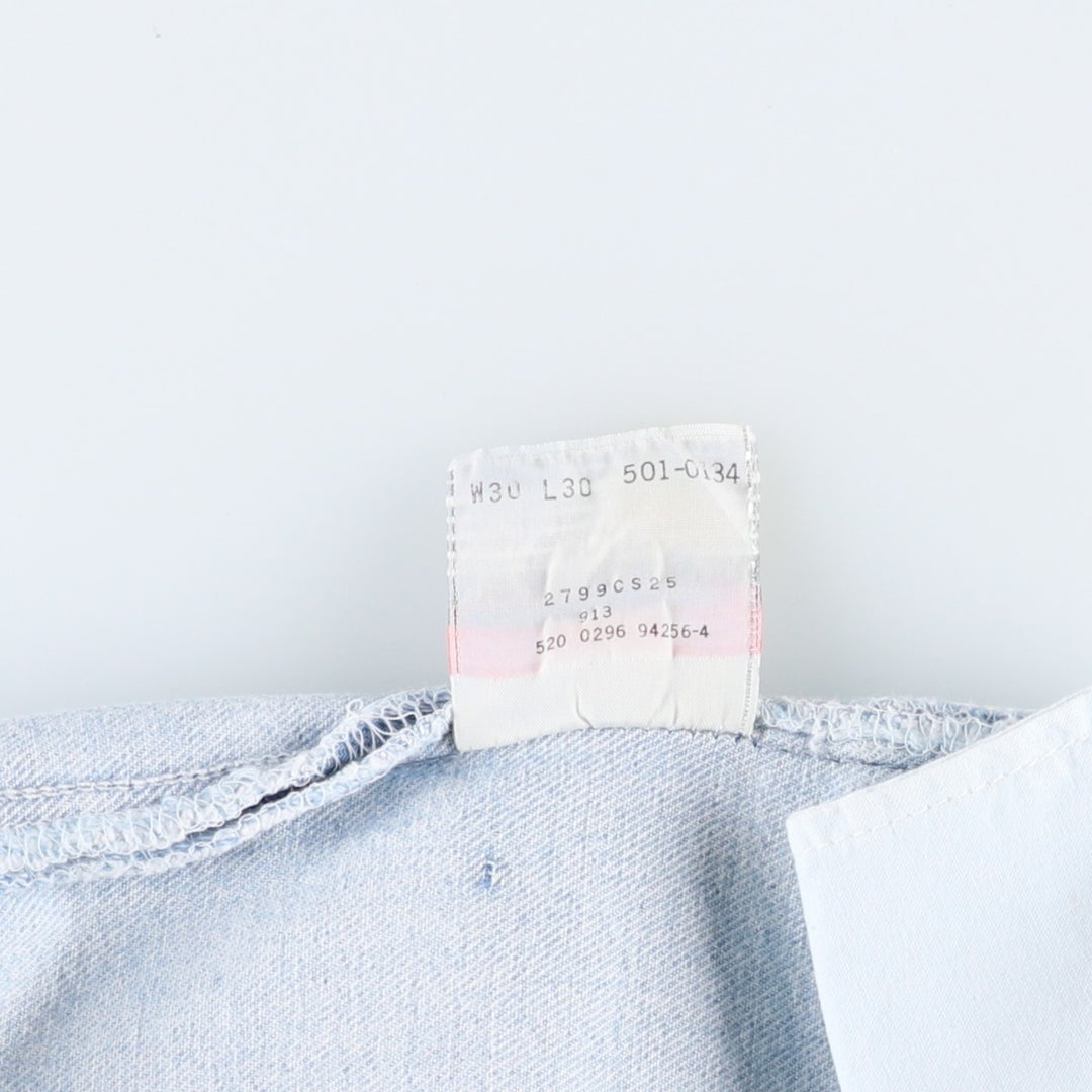 90'S Levi's 501-0134 Straight Denim Pants Made in USA Men's W30 Vintage cotton Blue type light blue Vintage Second Hand