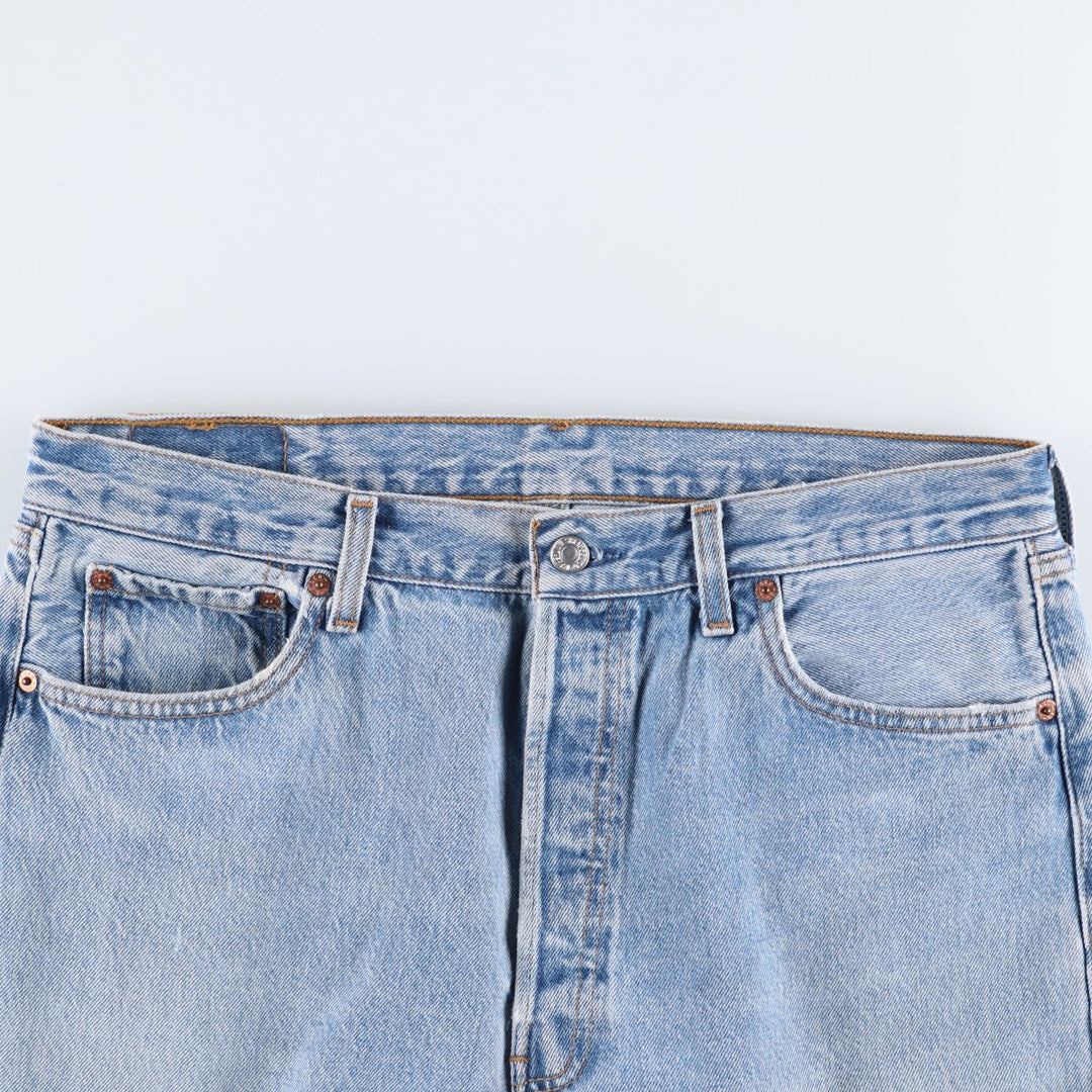 90'S Levi's 501-0193 Straight Denim Pants, Made in USA, Men's, Size 35, Vintage cotton Blue type light blue Vintage Second Hand