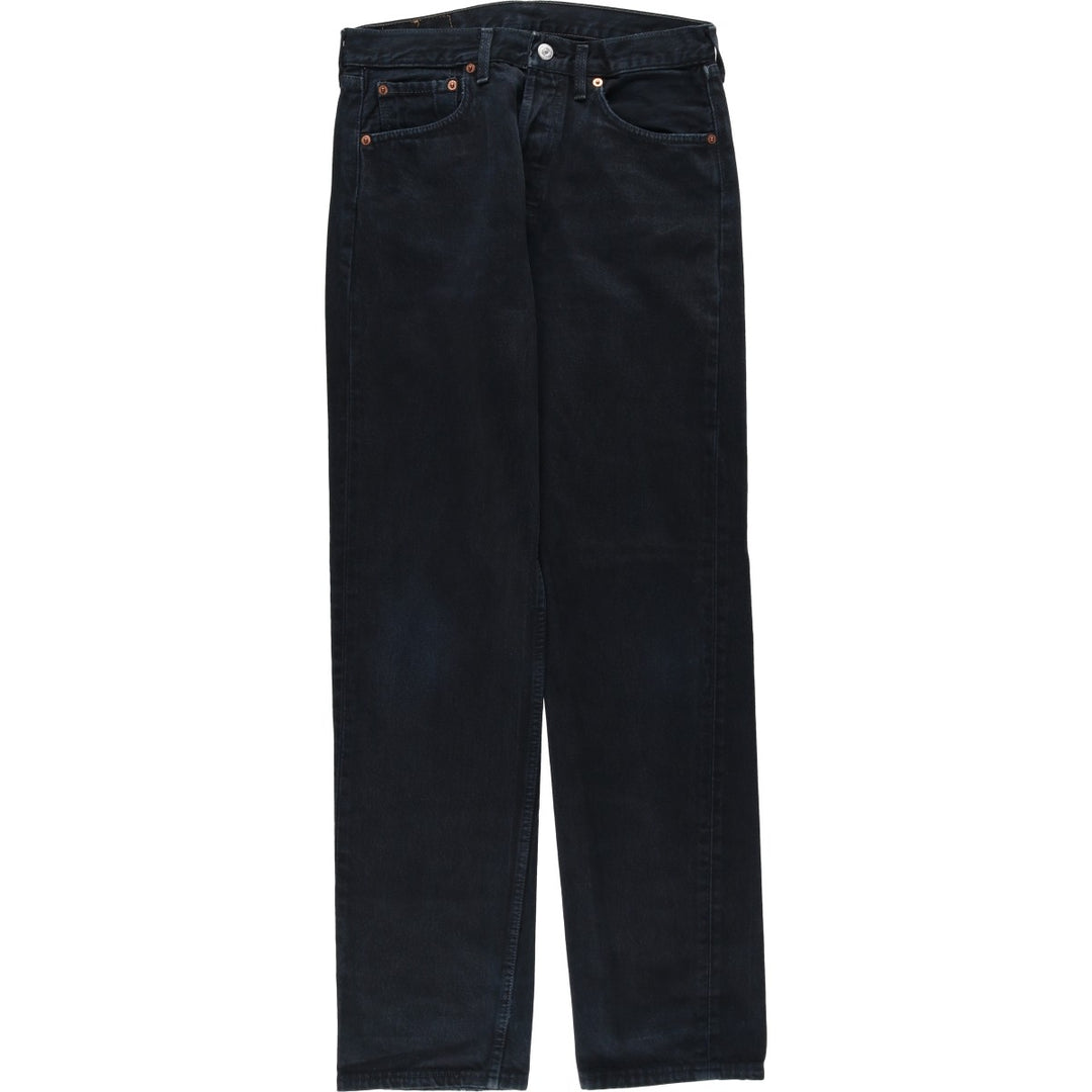 Levi's 501-0165 Euro Model Black Denim Straight Leg Jeans, Made in England, Men's W30 (approx.) cotton black type Vintage Second Hand