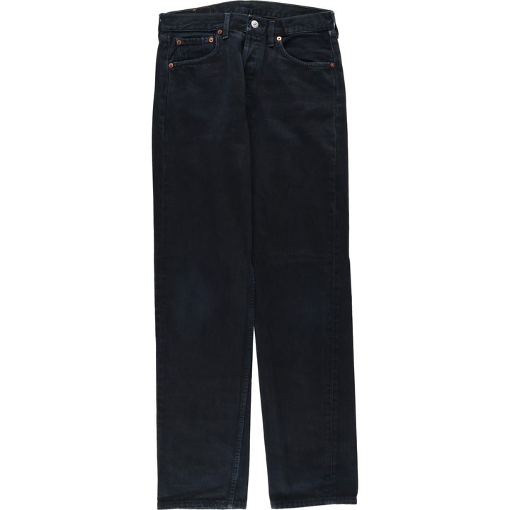 Levi's 501-0165 Euro Model Black Denim Straight Leg Jeans, Made in England, Men's W30 (approx.) cotton black type Vintage Second Hand