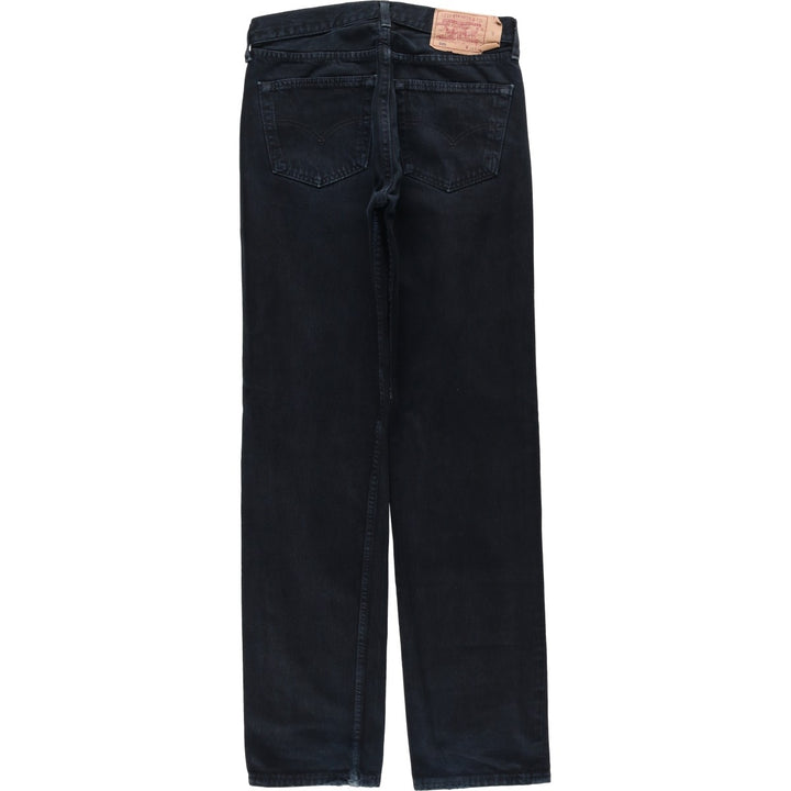 Levi's 501-0165 Euro Model Black Denim Straight Leg Jeans, Made in England, Men's W30 (approx.) cotton black type Vintage Second Hand