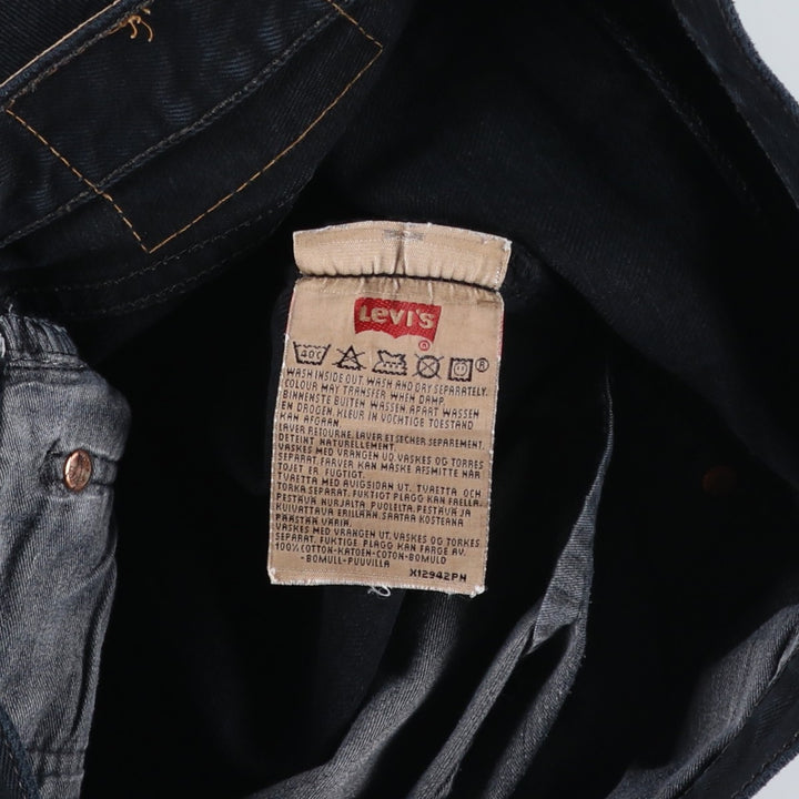 Levi's 501-0165 Euro Model Black Denim Straight Leg Jeans, Made in England, Men's W30 (approx.) cotton black type Vintage Second Hand