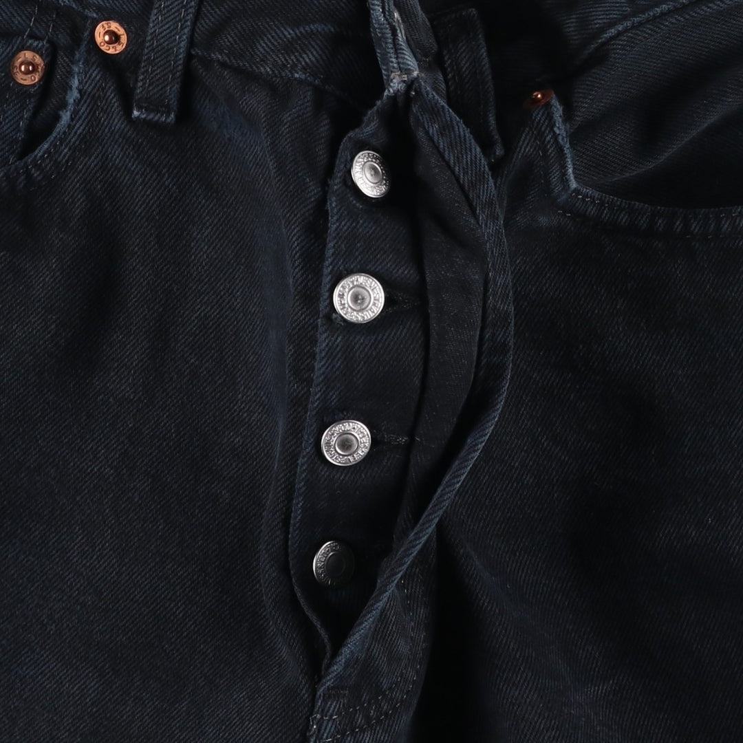Levi's 501-0165 Euro Model Black Denim Straight Leg Jeans, Made in England, Men's W30 (approx.) cotton black type Vintage Second Hand