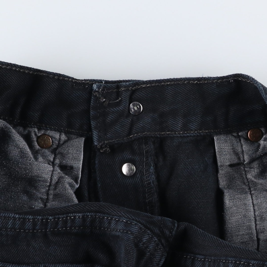 Levi's 501-0165 Euro Model Black Denim Straight Leg Jeans, Made in England, Men's W30 (approx.) cotton black type Vintage Second Hand