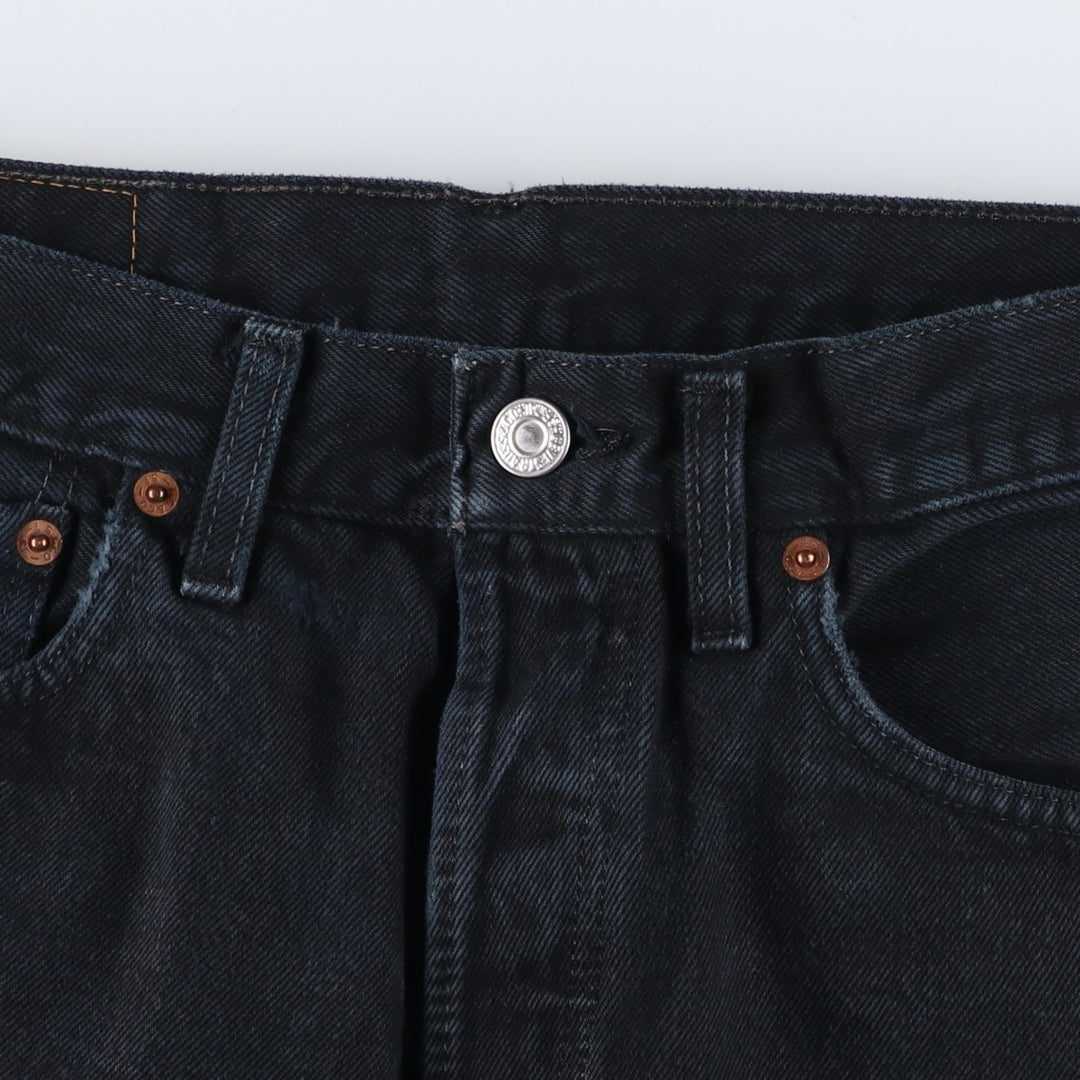Levi's 501-0165 Euro Model Black Denim Straight Leg Jeans, Made in England, Men's W30 (approx.) cotton black type Vintage Second Hand