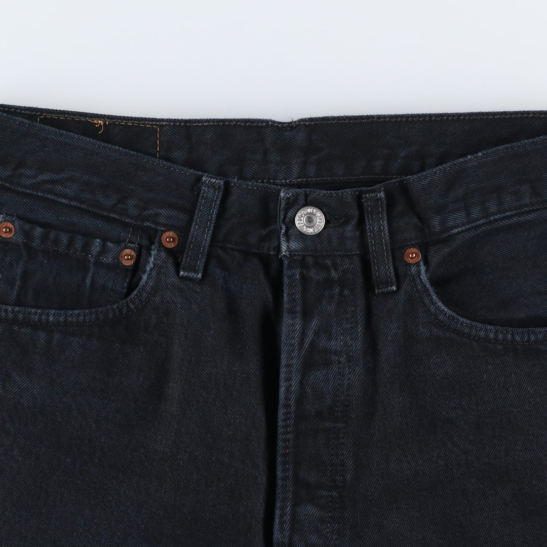Levi's 501-0165 Euro Model Black Denim Straight Leg Jeans, Made in England, Men's W30 (approx.) cotton black type Vintage Second Hand