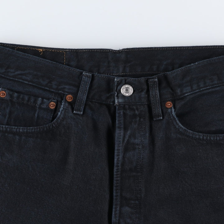 Levi's 501-0165 Euro Model Black Denim Straight Leg Jeans, Made in England, Men's W30 (approx.) cotton black type Vintage Second Hand