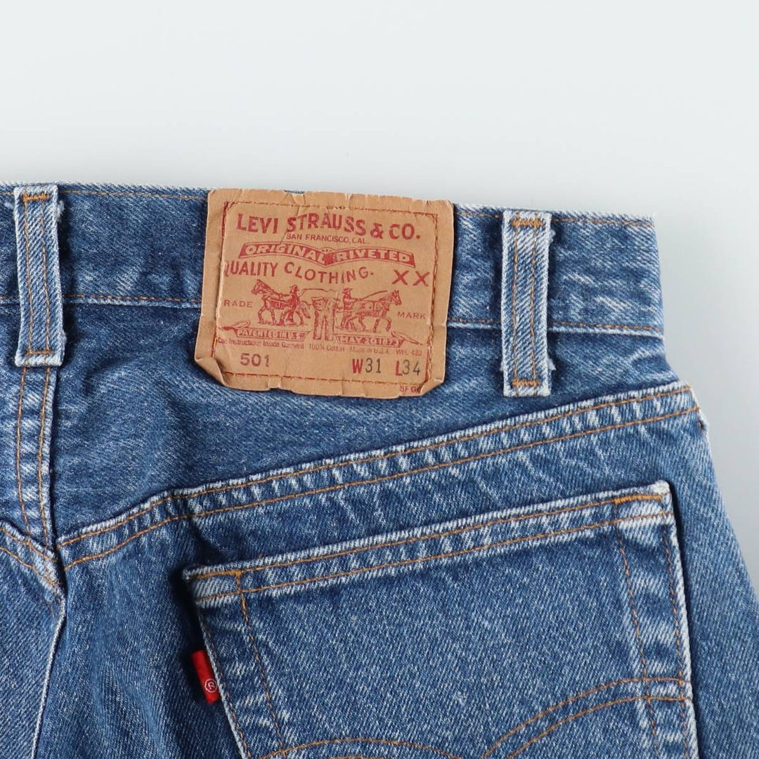 Levi's 501 Straight Denim Pants, Made in USA, Men's Size W30 (approx.) cotton blue type Vintage Second Hand
