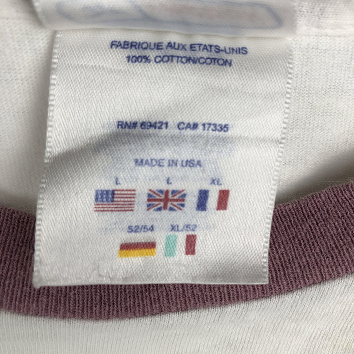2000'S Reebok Logo Print T-Shirt, Made in USA, Men's Size L (approx.) cotton white type Vintage Second Hand