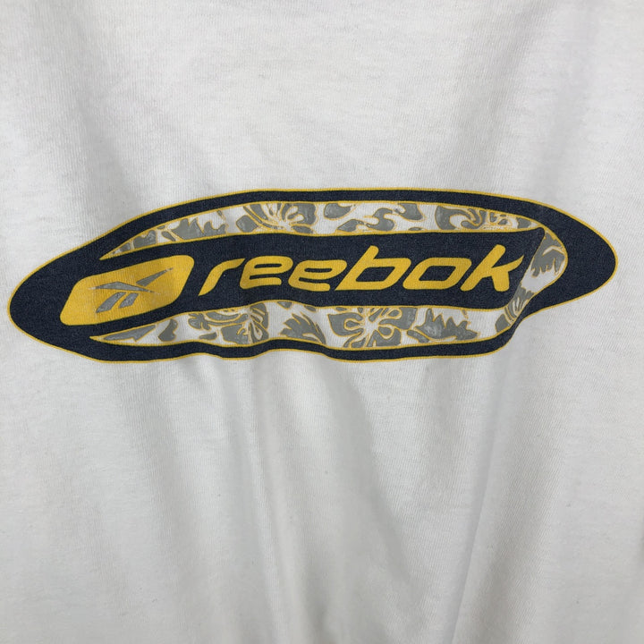2000'S Reebok Logo Print T-Shirt, Made in USA, Men's Size L (approx.) cotton white type Vintage Second Hand