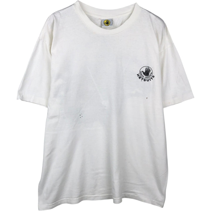 90'S BODY GLOVE sports print t-shirt, men's size L equivalent, vintage. cotton white type Vintage Second Hand