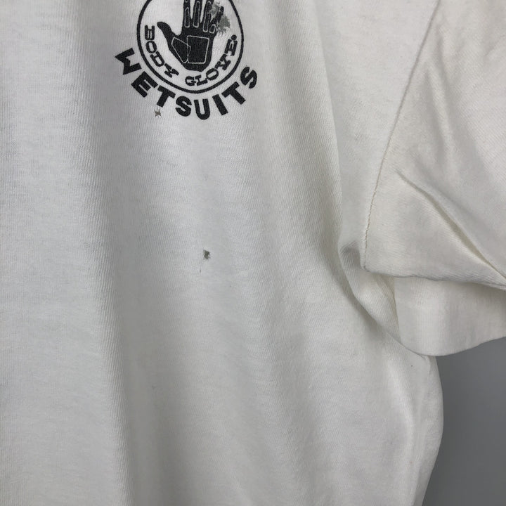 90'S BODY GLOVE sports print t-shirt, men's size L equivalent, vintage. cotton white type Vintage Second Hand