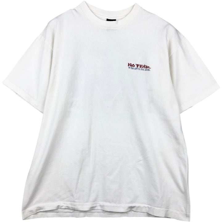 90'S NO FEAR surf/skate t-shirt, made in USA, men's size XL (approx.) cotton white type Vintage Second Hand
