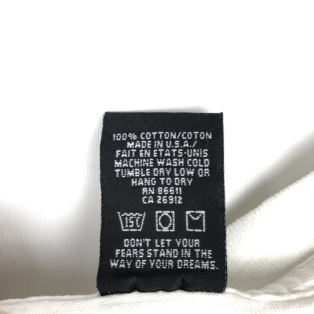 90'S NO FEAR surf/skate t-shirt, made in USA, men's size XL (approx.) cotton white type Vintage Second Hand