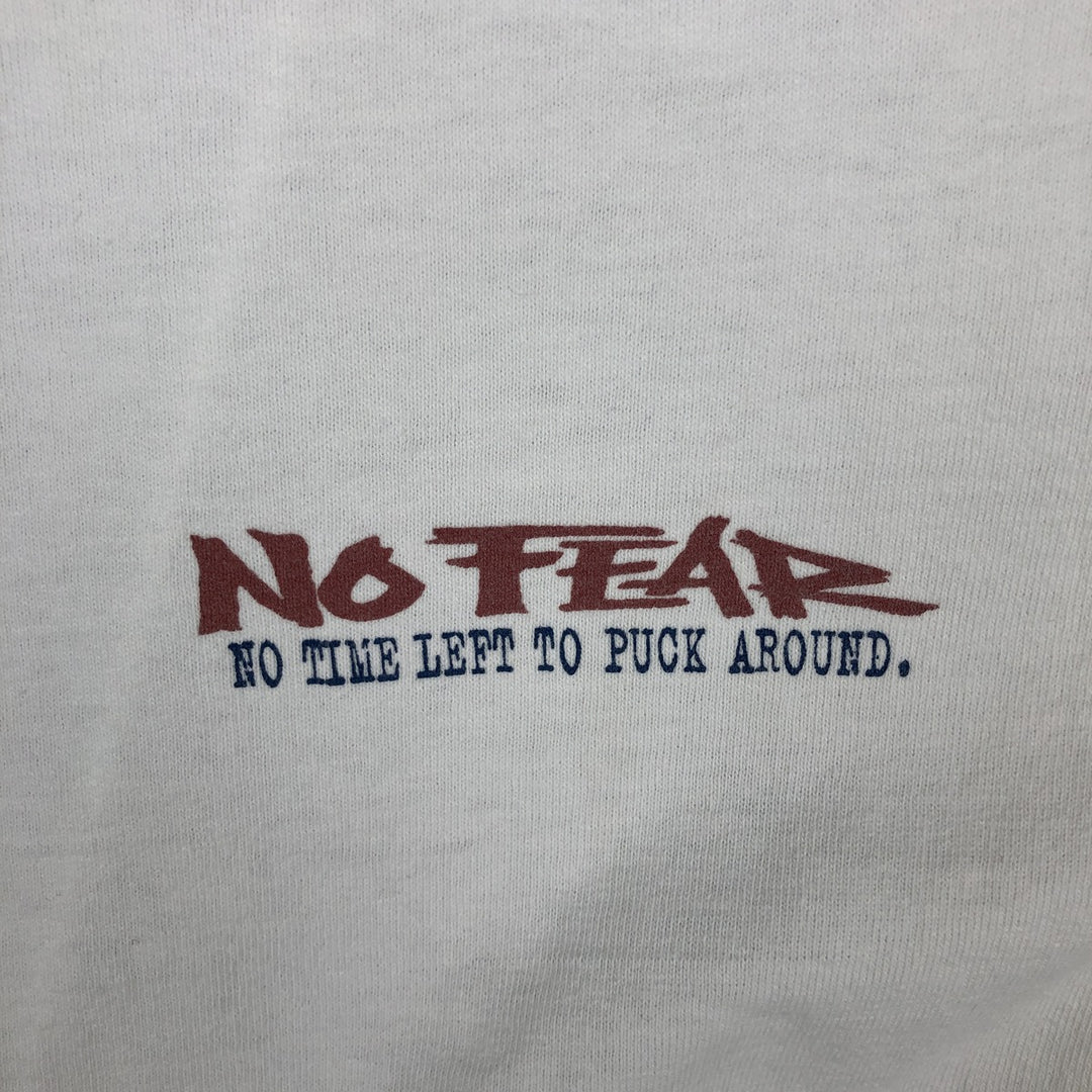 90'S NO FEAR surf/skate t-shirt, made in USA, men's size XL (approx.) cotton white type Vintage Second Hand