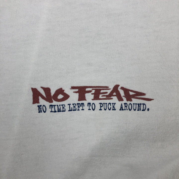 90'S NO FEAR surf/skate t-shirt, made in USA, men's size XL (approx.) cotton white type Vintage Second Hand