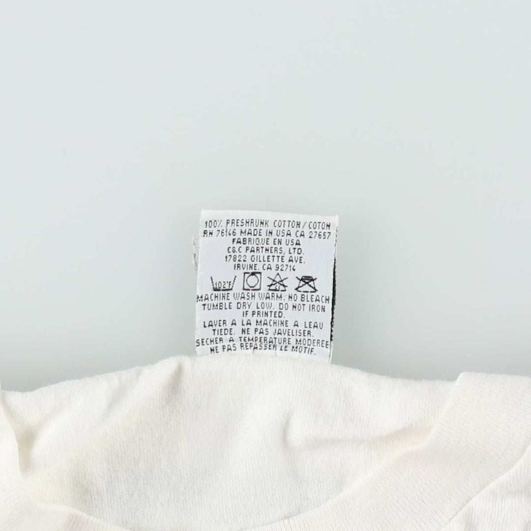 90'S Rusty Surf Skate T-Shirt, Made in USA, Men's Size M (Equivalent), Vintage cotton white type Vintage Second Hand
