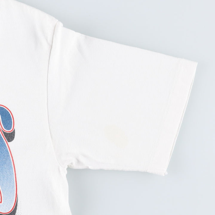 90'S GRAND SPORT MLB CLEVELAND INDIANS Logo Print T-Shirt, Men's Size M (approx.), Vintage cotton white type Vintage Second Hand