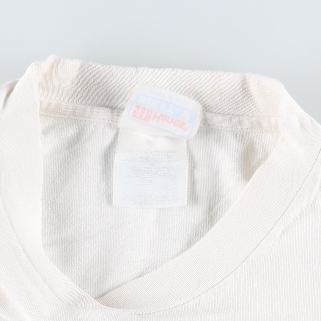 90'S Hanes Skull Pattern Motorcycle T-Shirt, Men's Size M (approx.), Vintage cotton white type Vintage Second Hand