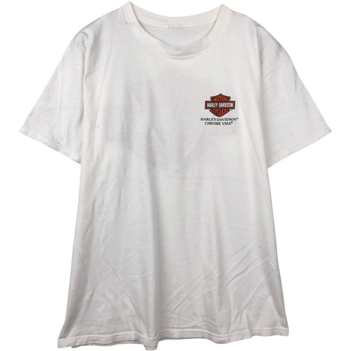 Harley-Davidson Motorcycle T-Shirt, Men's Size L (approx.) unclear white type Vintage Second Hand