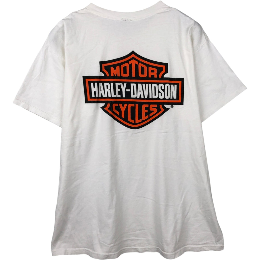 Harley-Davidson Motorcycle T-Shirt, Men's Size L (approx.) unclear white type Vintage Second Hand