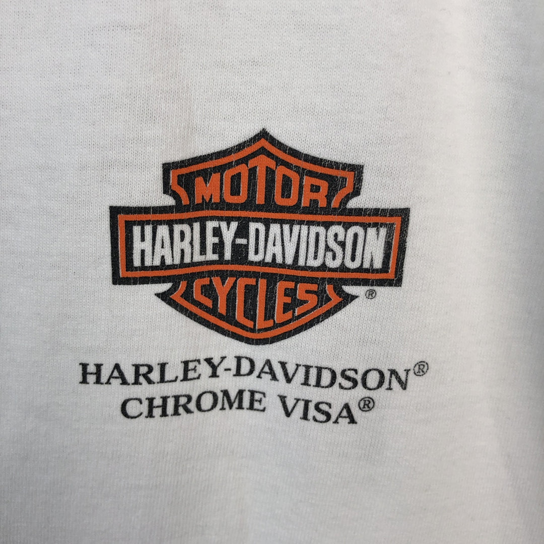 Harley-Davidson Motorcycle T-Shirt, Men's Size L (approx.) unclear white type Vintage Second Hand