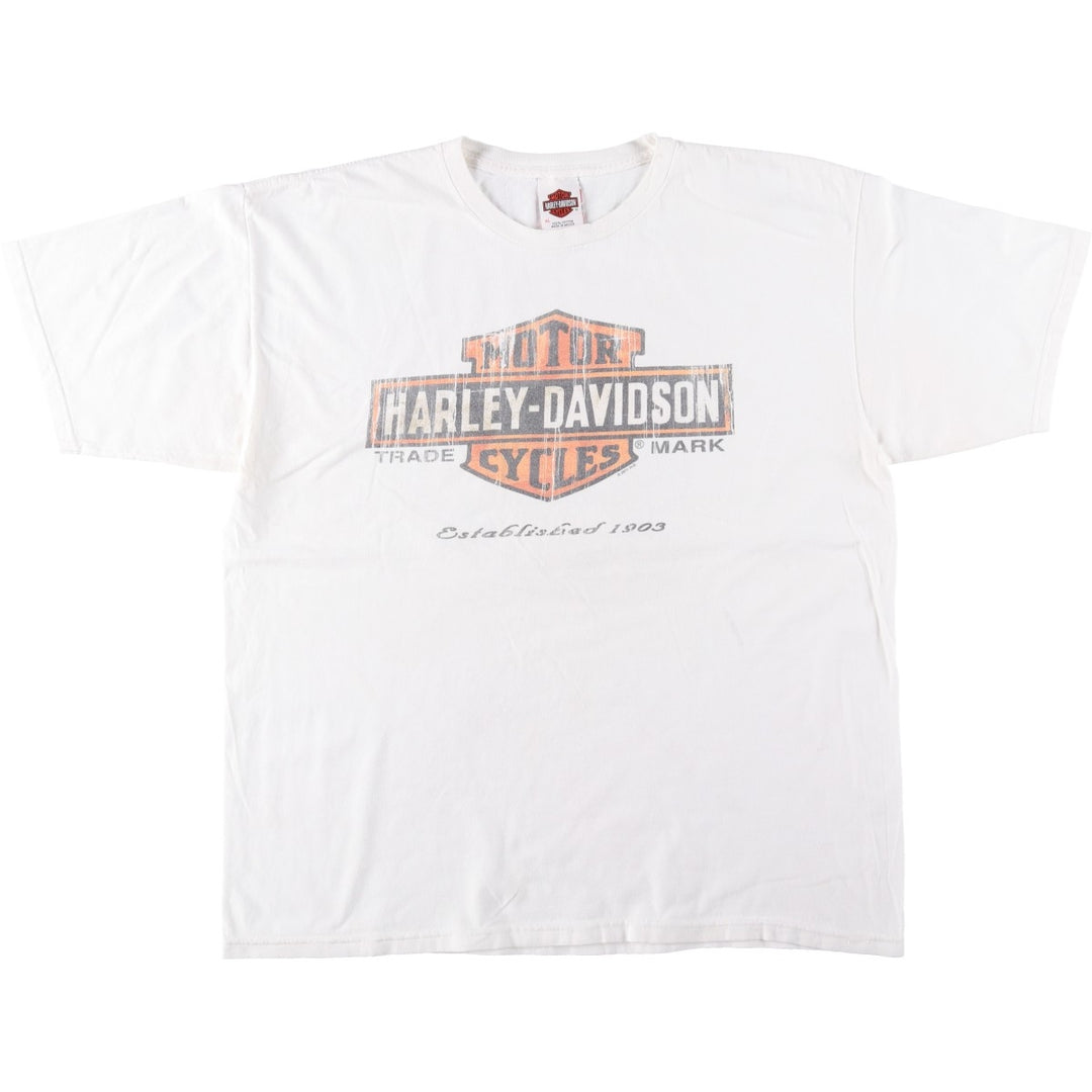 Harley-Davidson Motorcycle Bike T-shirt, Men's XL size cotton white type Vintage Second Hand