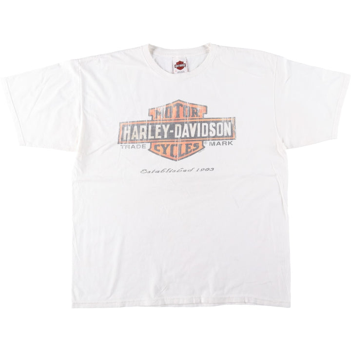 Harley-Davidson Motorcycle Bike T-shirt, Men's XL size cotton white type Vintage Second Hand
