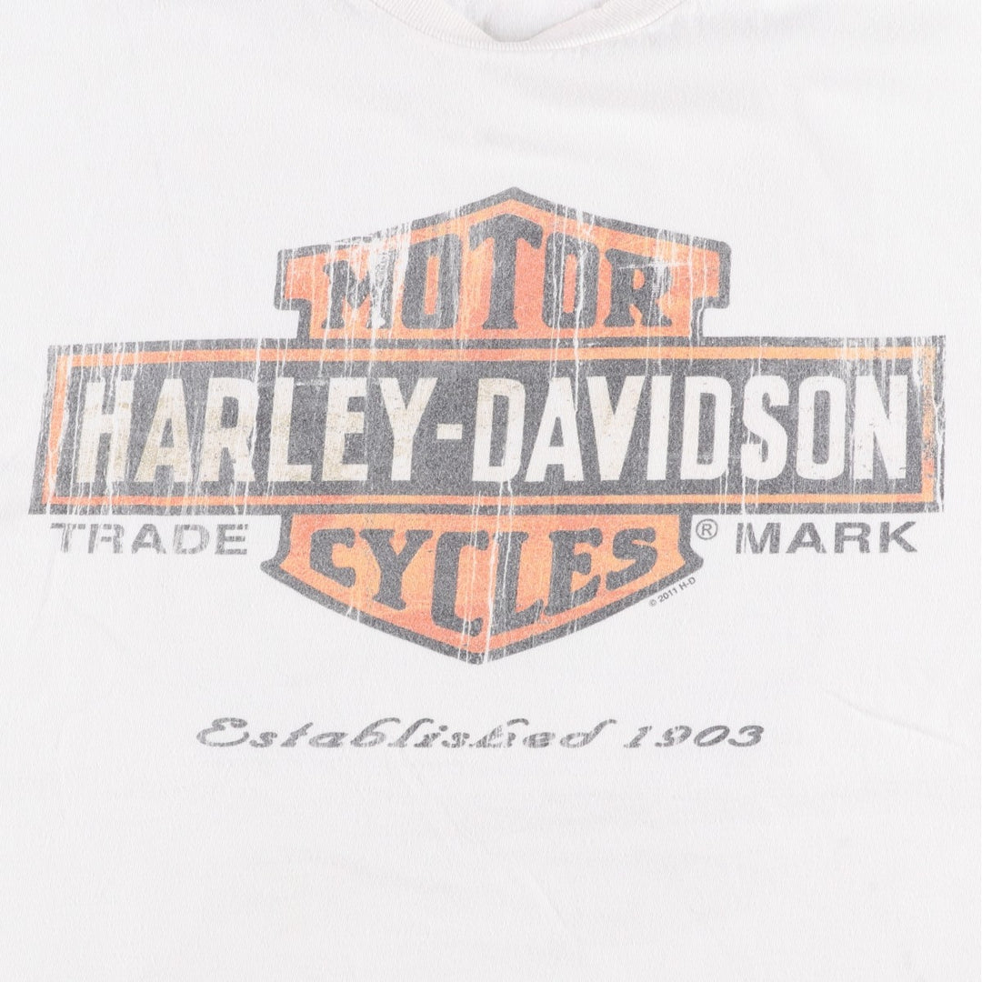 Harley-Davidson Motorcycle Bike T-shirt, Men's XL size cotton white type Vintage Second Hand